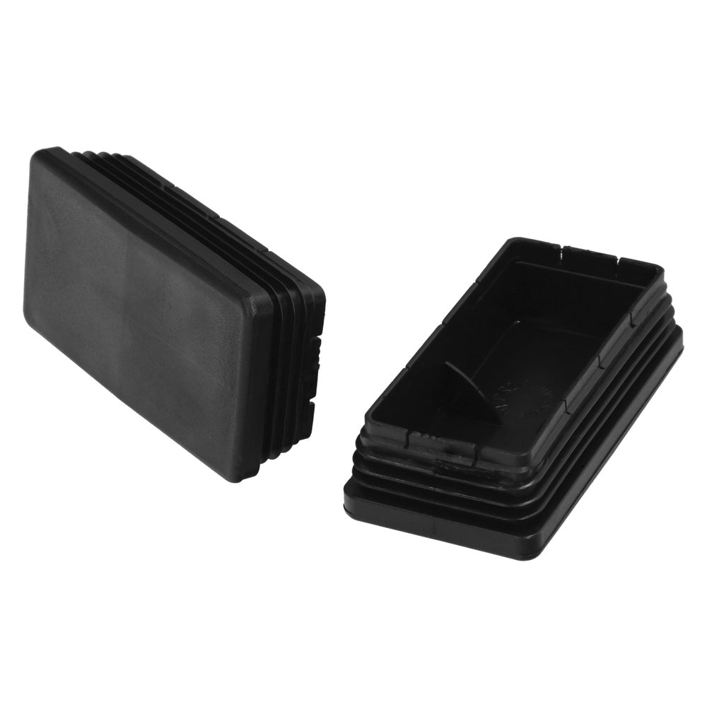Contera plástico rectangular interior. Color negro 100x50 mm bolsa 25 unidades.