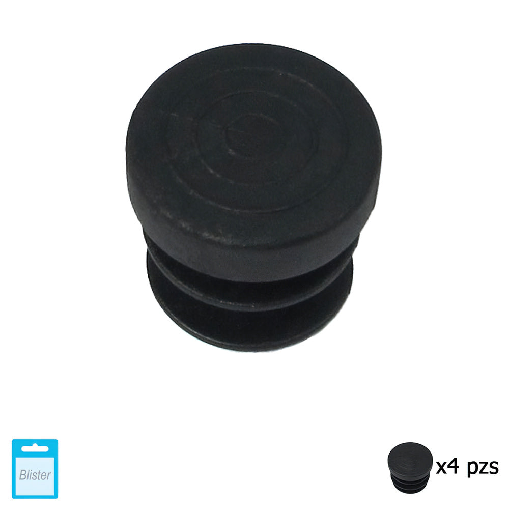 Black round internal ferrule 16mm blister 4 pieces.