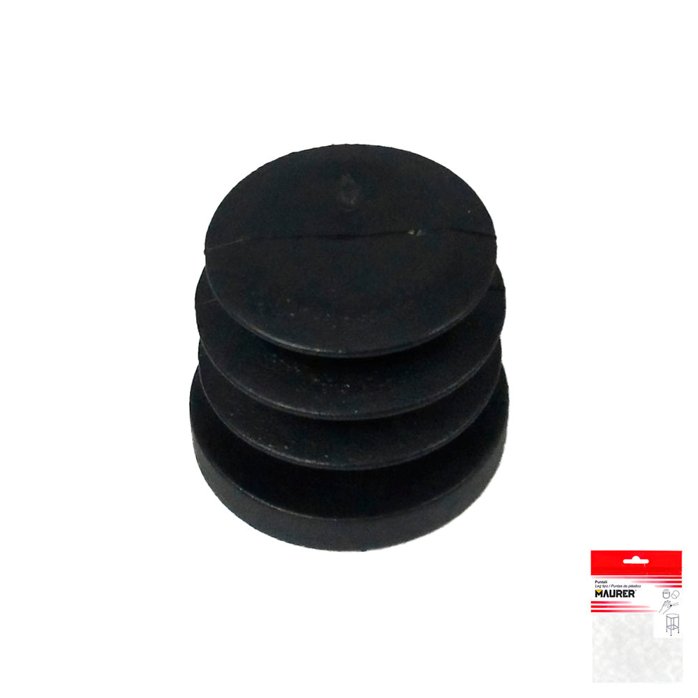 Black round internal ferrule 25mm blister 4 pieces.