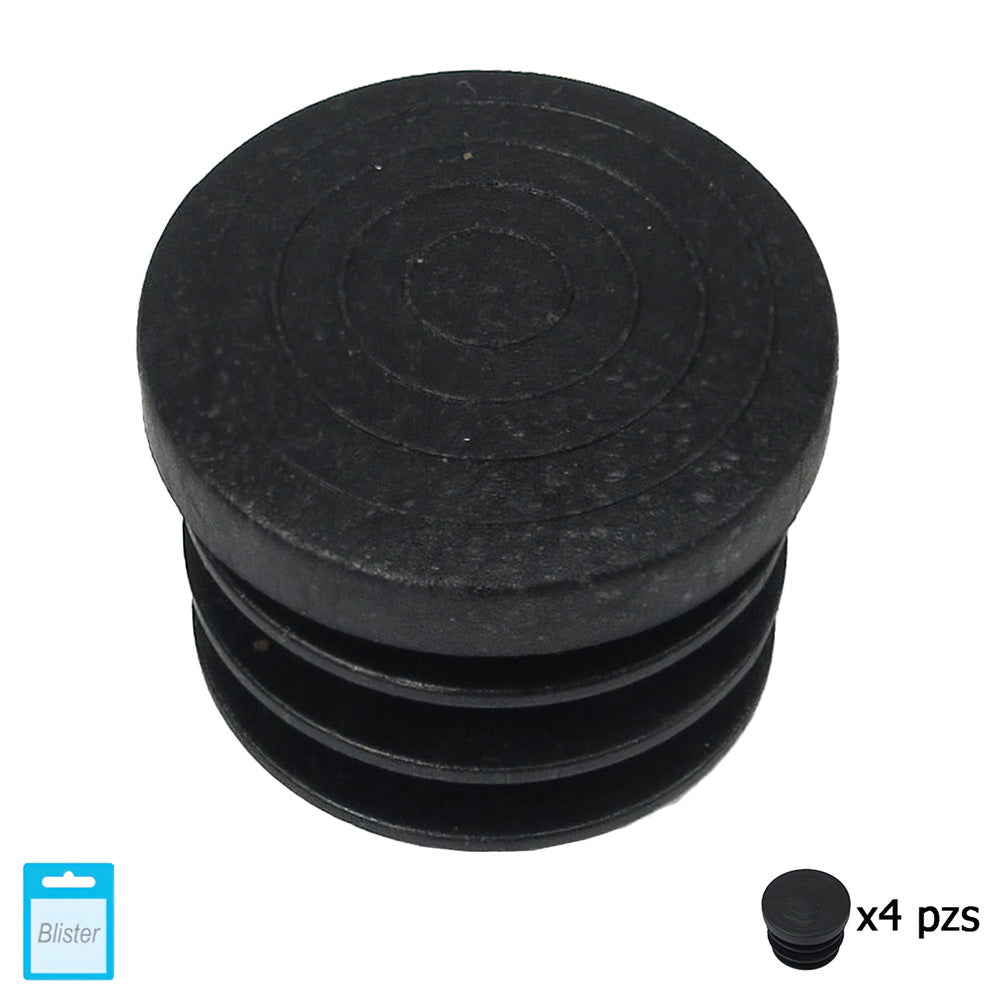Black round internal ferrule 30mm blister 4 pieces.