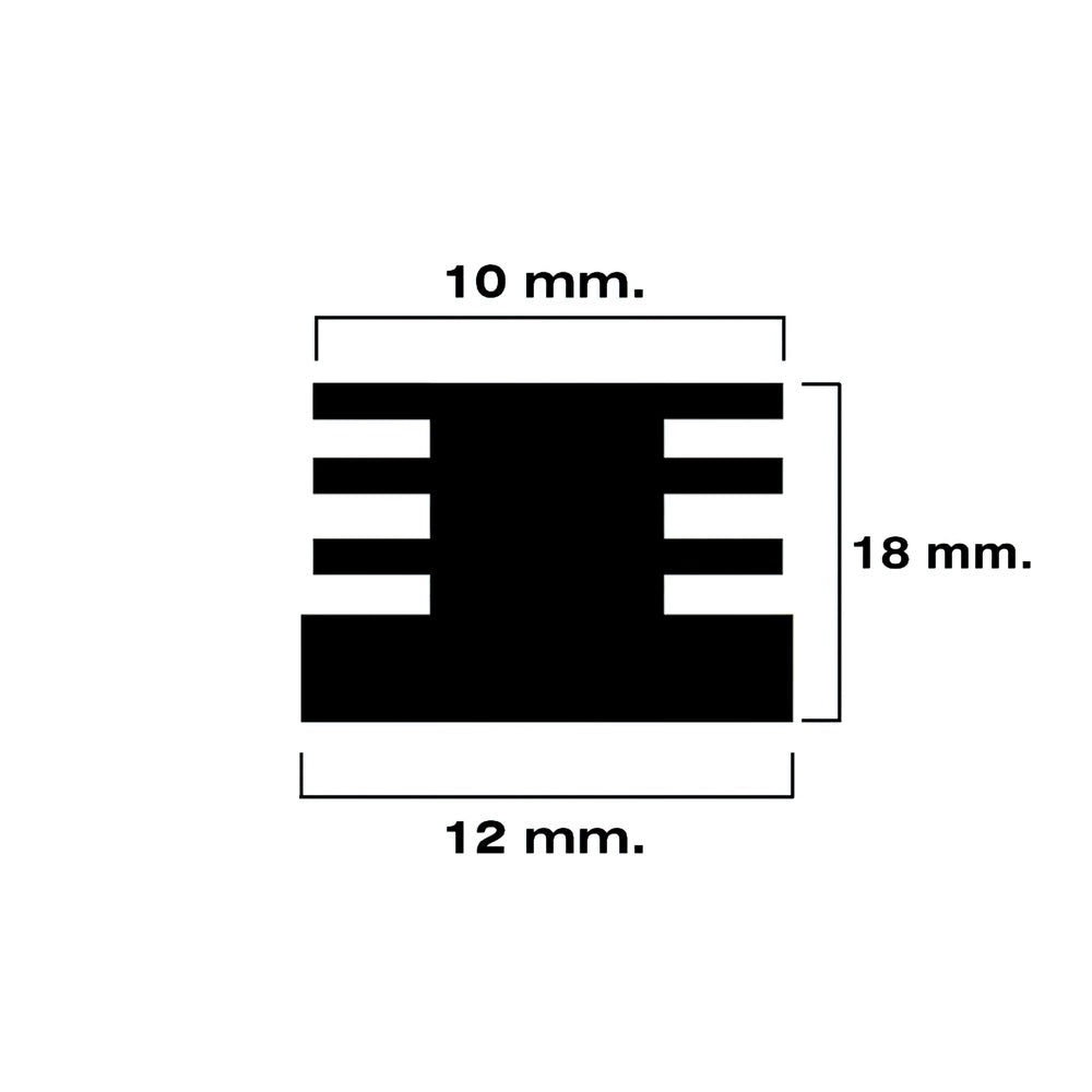 Black square internal ferrule 12x12 mm blister 4 pieces.