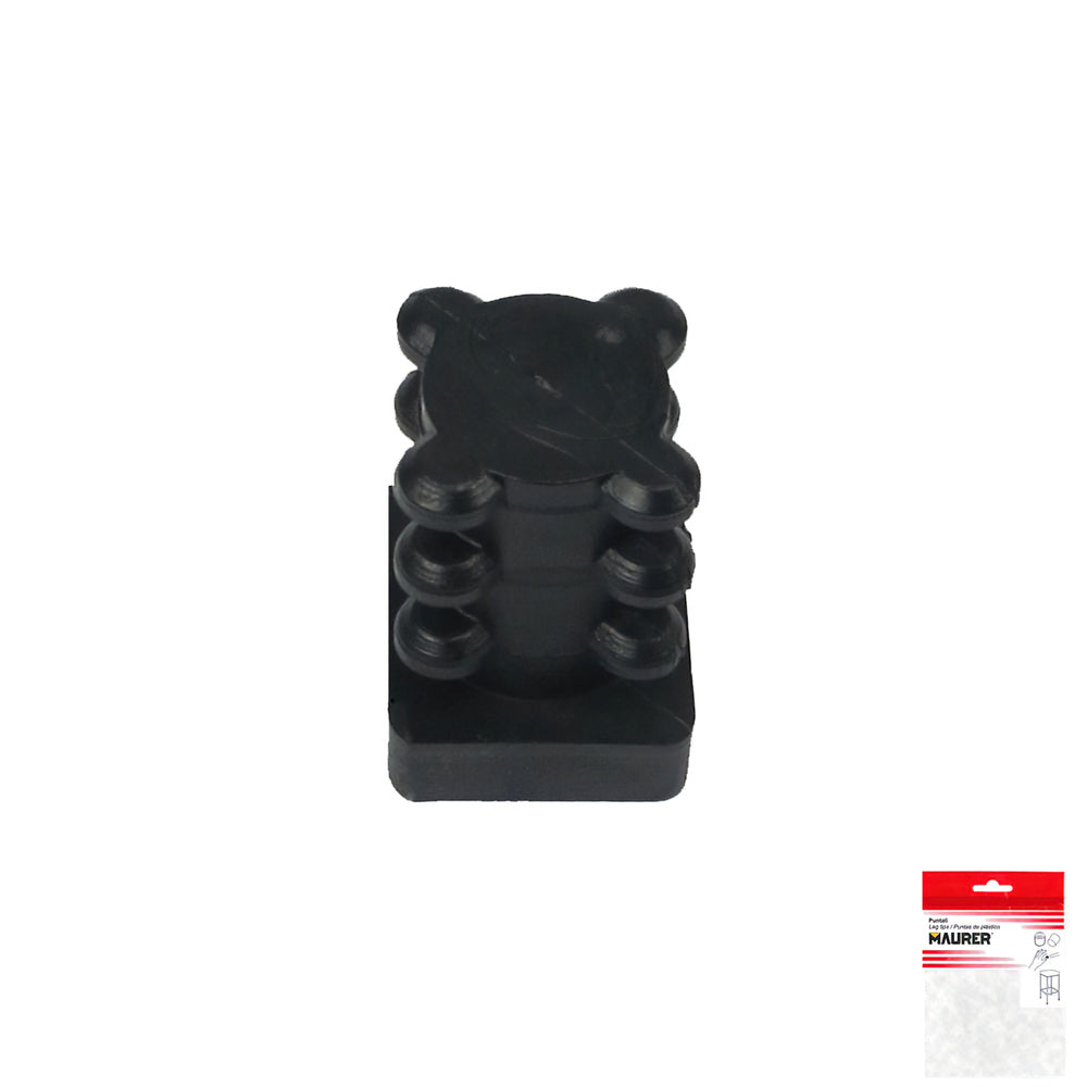 Black square internal cap 16x16 mm blister 4 pieces.