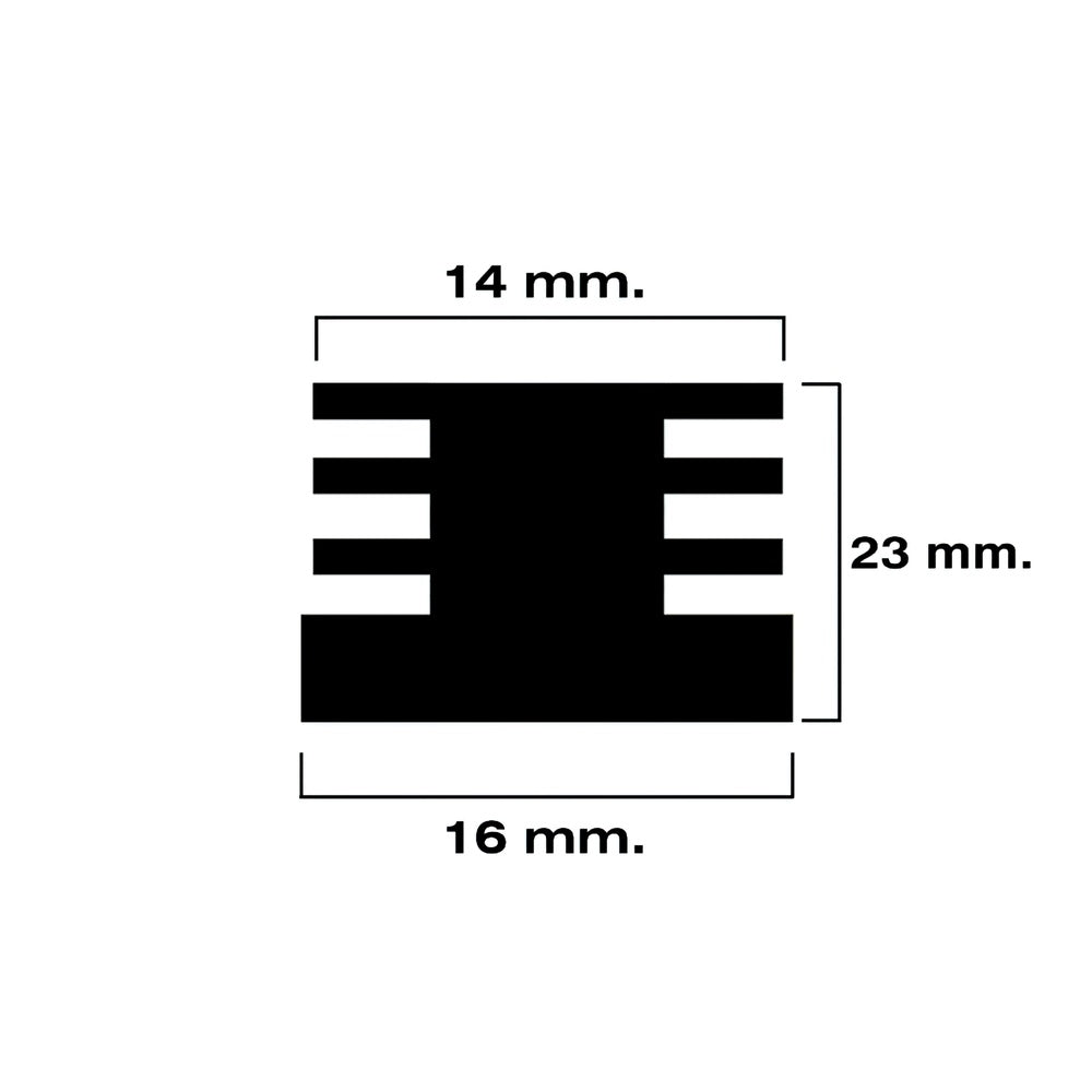 Black square internal cap 16x16 mm blister 4 pieces.