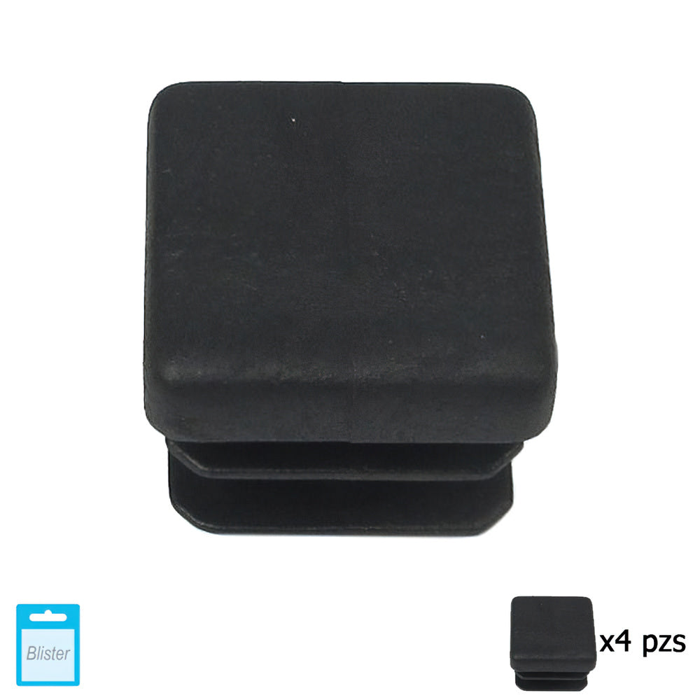 Black square internal ferrule 20x20 mm blister 4 pieces.