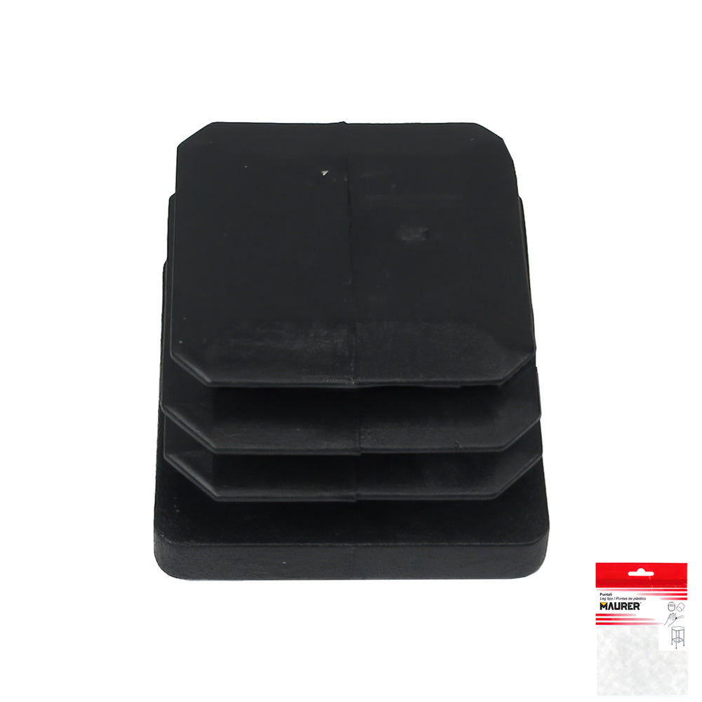 Black square internal ferrule 30x30 mm blister 4 pieces.