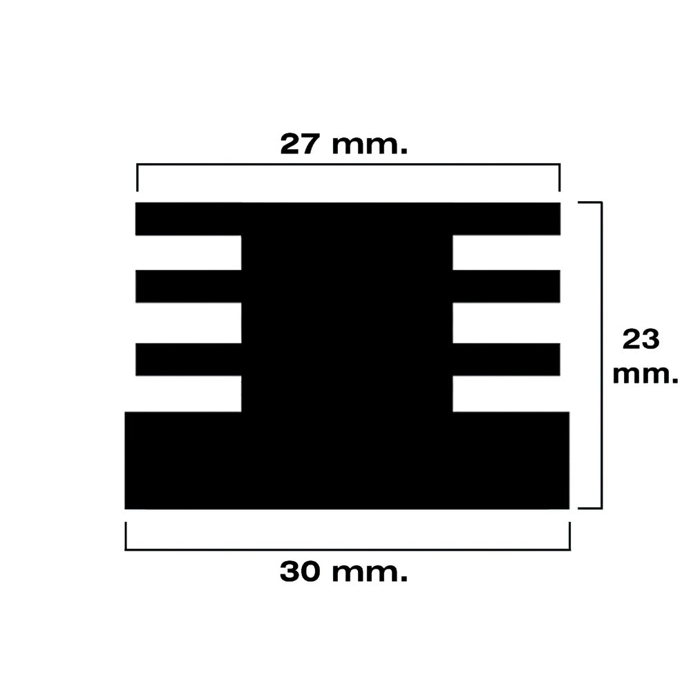 Black square internal ferrule 30x30 mm blister 4 pieces.