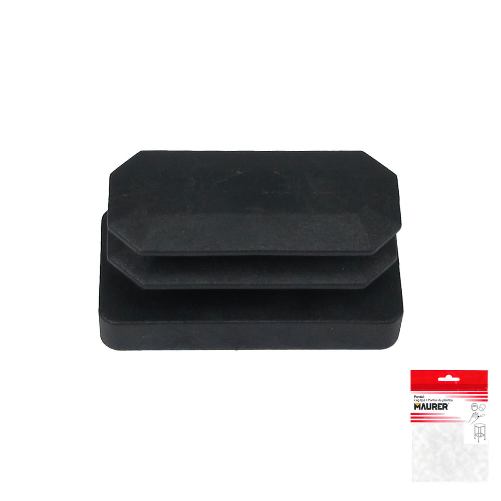 Black rectangular ferrule 15x30mm blister 4 pieces.
