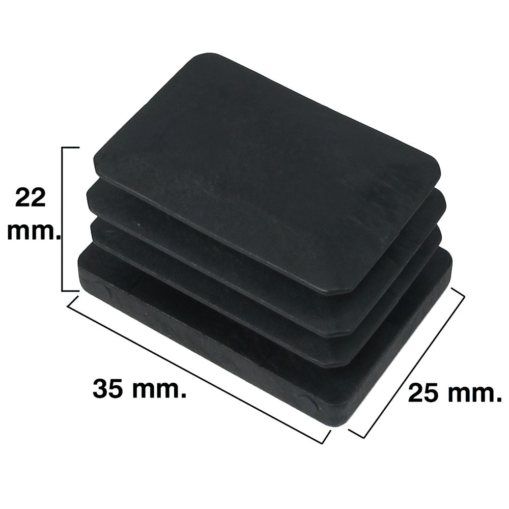 Black rectangular tip 25x35mm blister 4 pieces.