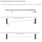 Barra visillo extensible 148.5/240 cm con muelle presión ajustable  (1 pieza)