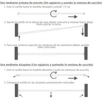 Extendable Net Curtain Rod 36/64 cm with Pressure Spring, Supports, and Suction Cups (2 pieces)