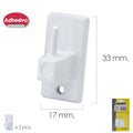 Adhesive curtain hook / blind hook white (blister 2 pieces)