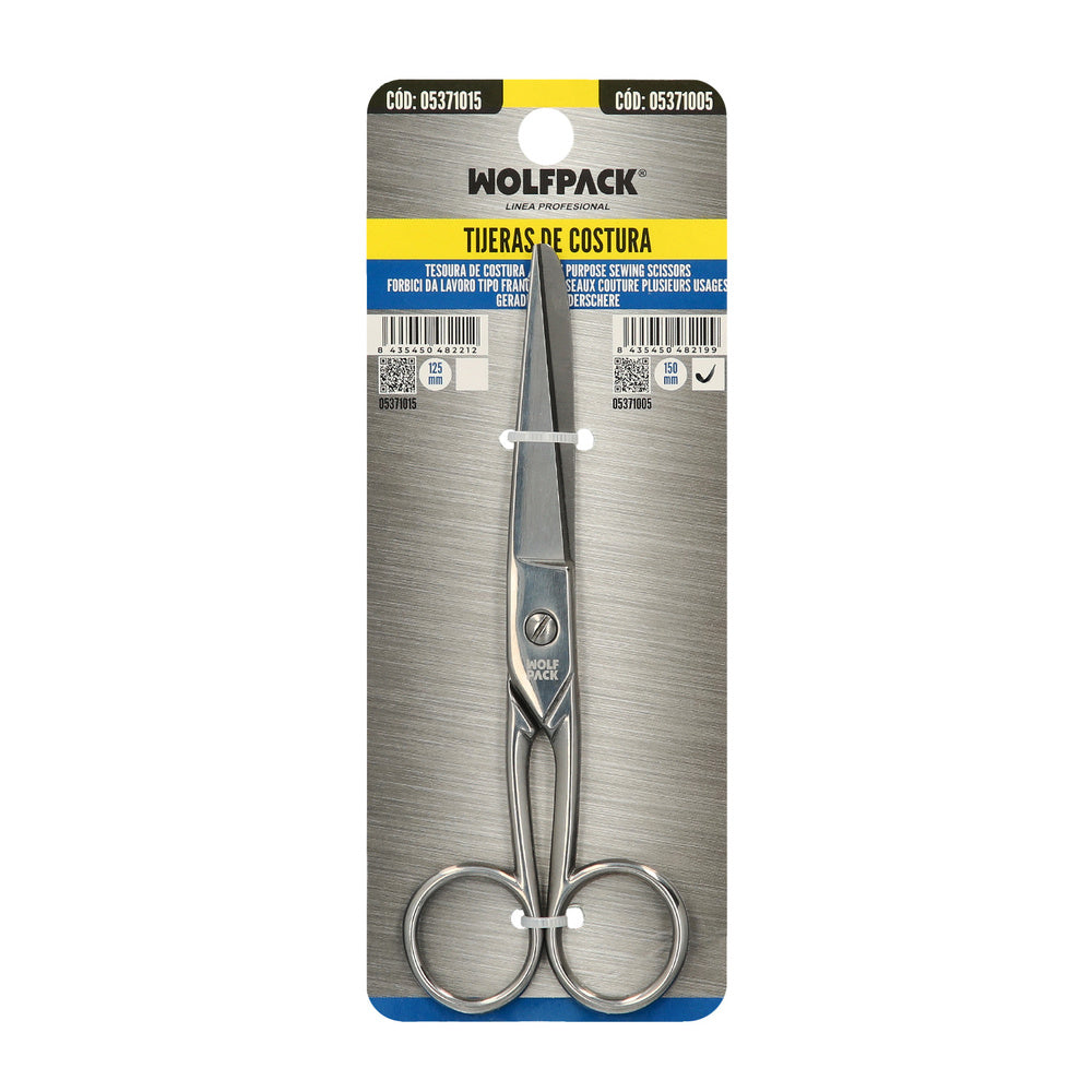 Tijera costura 6,0" / 150 mm. Tijera de costura multifunción acero inoxidable ideal para cortar todo tipo de telas, manualidades