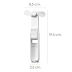 Mini ventilador plegable recargable a batería. 3 velocidades función powerbank