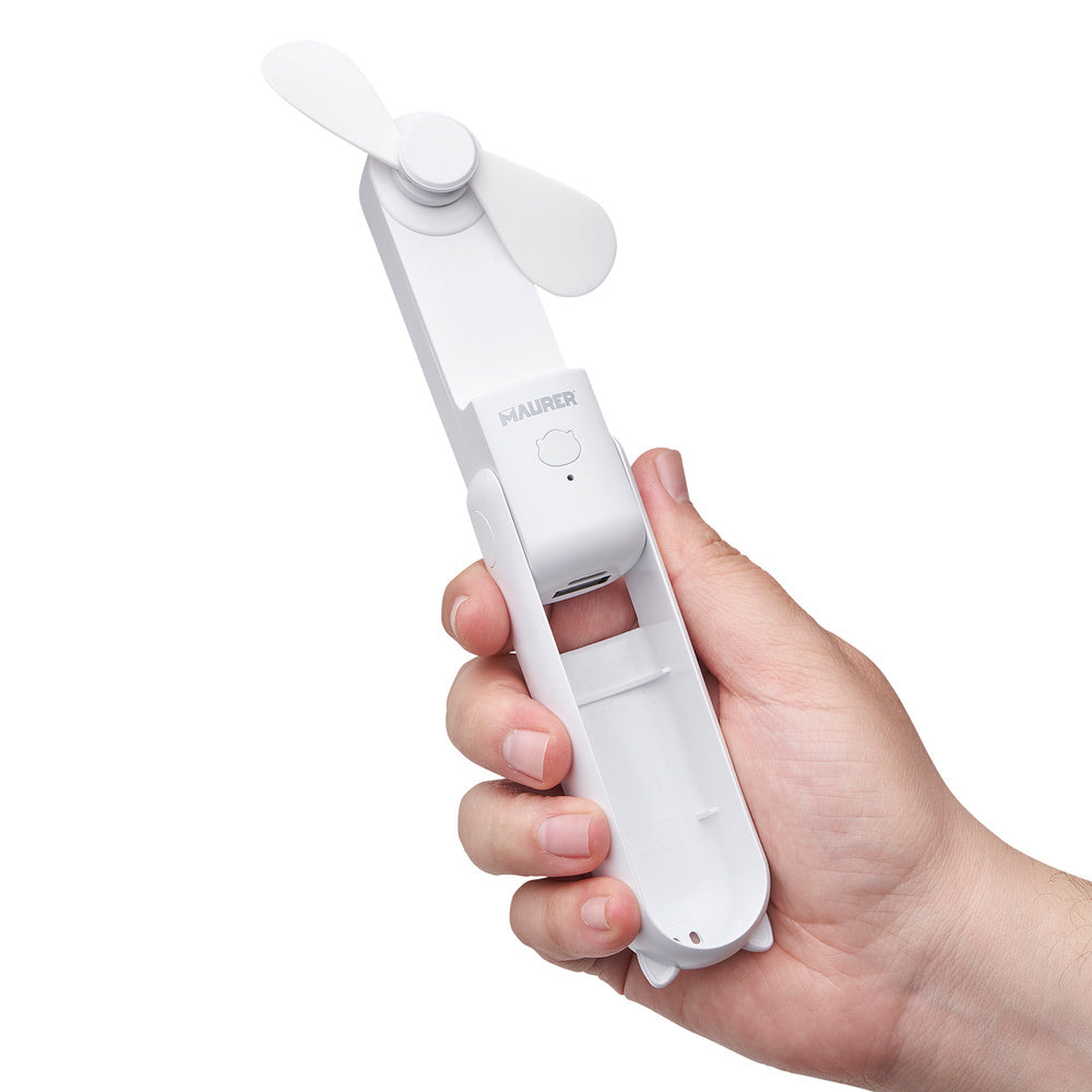 Mini ventilador plegable recargable a batería. 3 velocidades función powerbank