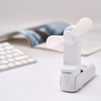 Mini ventilador plegable recargable a batería. 3 velocidades función powerbank