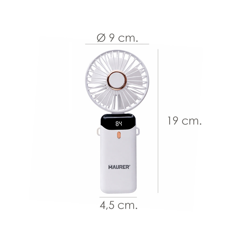 Mini ventilador plegable recargable a batería. 5 velocidades