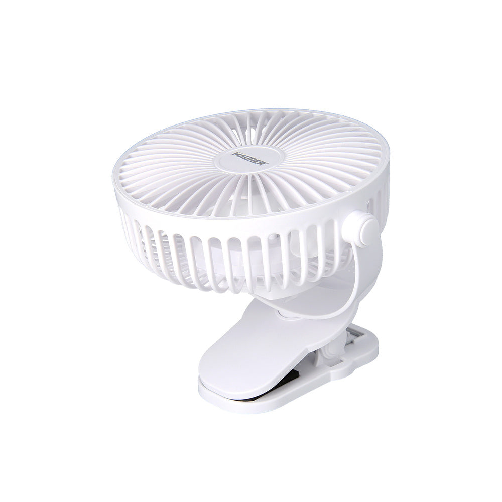Ventilador con clip sobremesa ø 15 cm. Recargable