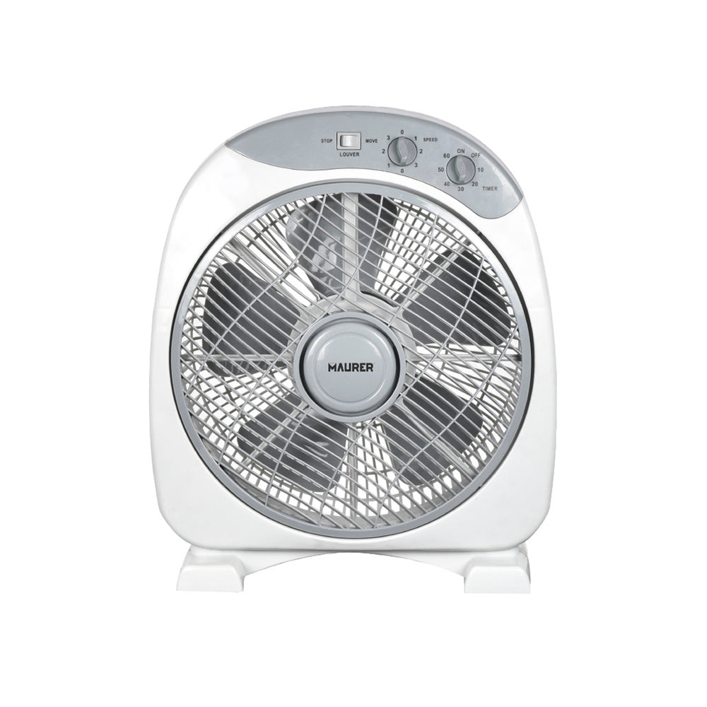 Maurer box fan ø 30cm 40 watt. 3 speeds, large blades, 3 with timer