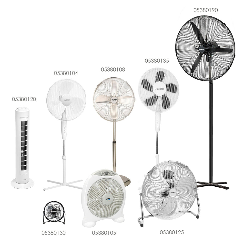 Pedestal fan ø 70 x 195 cm, black, 190 W. Automatic oscillation, adjustable height, tiltable head, stable base 60x60 cm