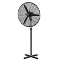 Ventilador pie ø 70 x195 cm negro 190 w. Oscilación automática, altura regulable, cabezal inclinable, base estable 60x60 cm