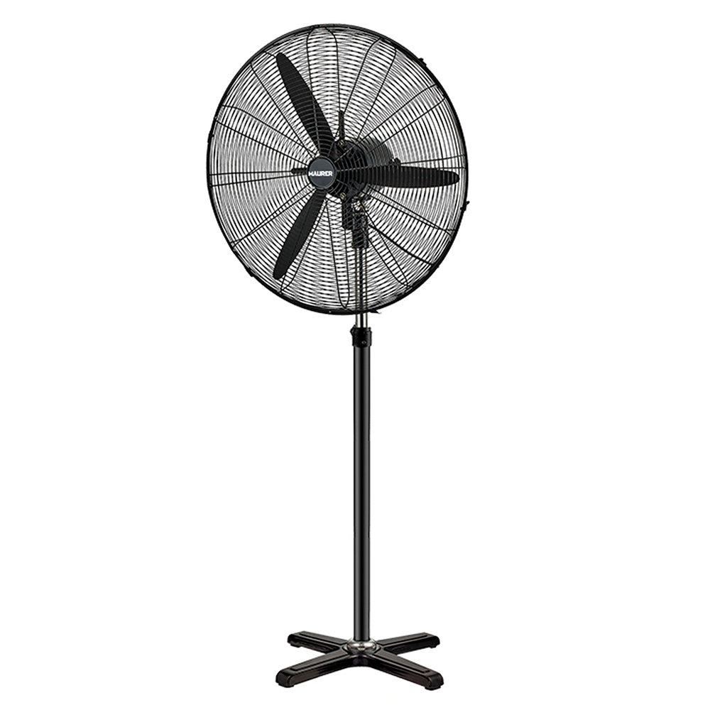 Pedestal fan ø 70 x 195 cm, black, 190 W. Automatic oscillation, adjustable height, tiltable head, stable base 60x60 cm