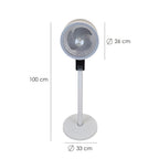 Ventilador pie 40 watt. 3 velocidades ø 25 cm. Con mando