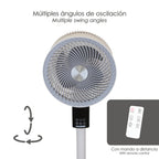 Ventilador pie 40 watt. 3 velocidades ø 25 cm. Con mando