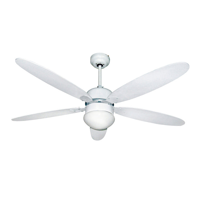 Ventilador techo ø 124 cm. 70 watt. con luz y mando a distancia 5 aspas y 3 velocidades. con temporizador