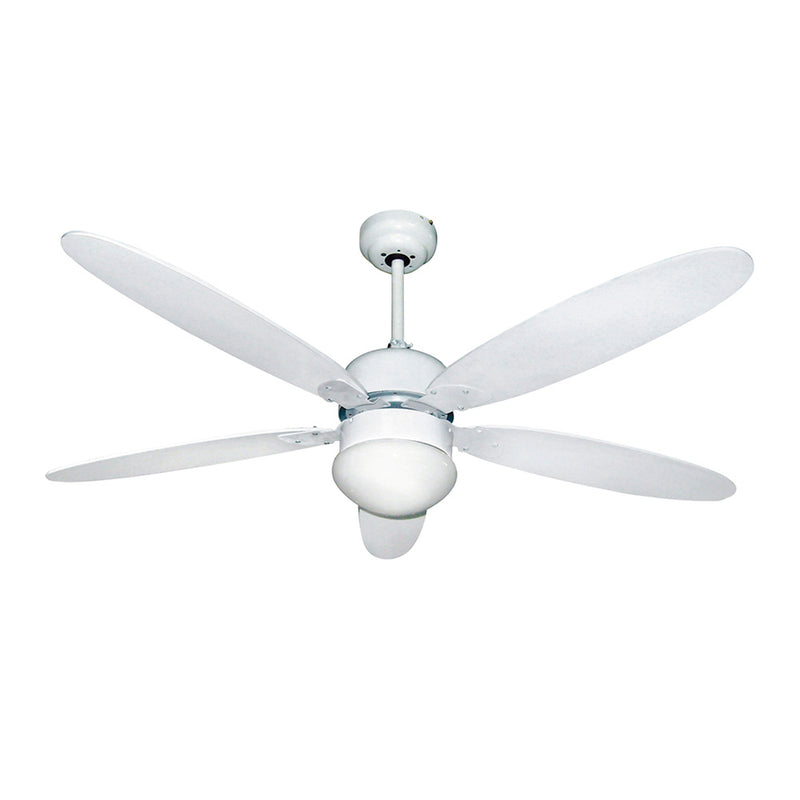 Ventilador techo ø 124 cm. 70 watt. con luz y mando a distancia 5 aspas y 3 velocidades. con temporizador