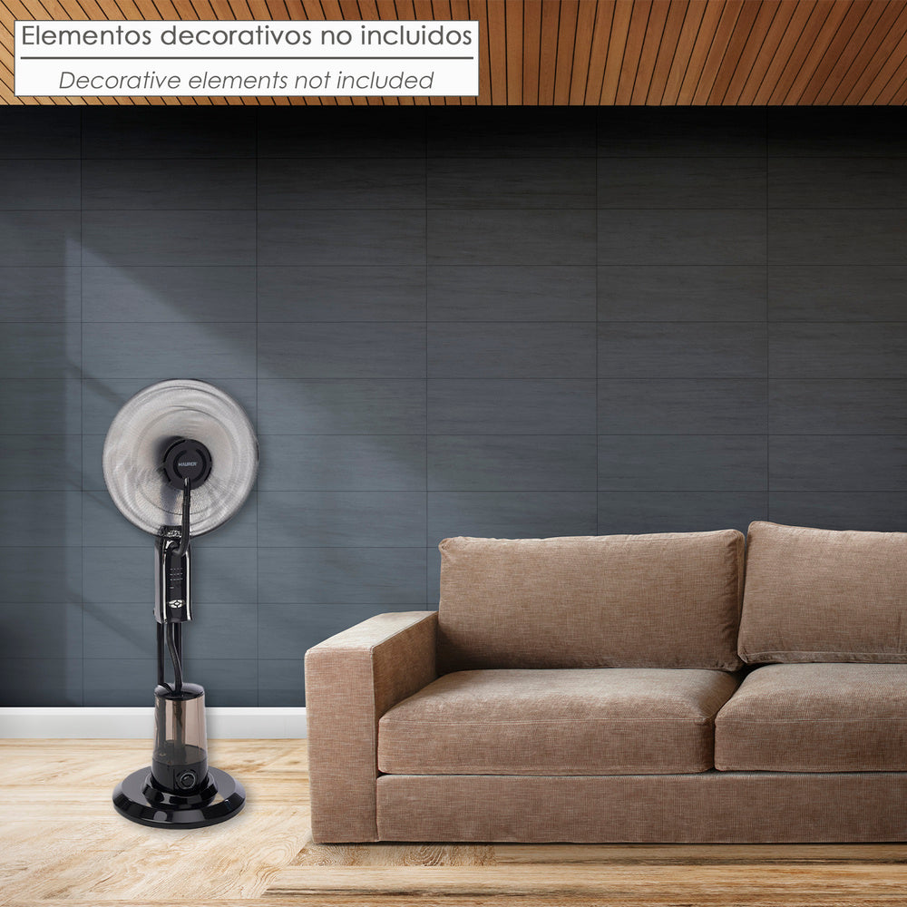 Misting fan, 3 large blades ø 40 cm, 75 watt copper motor. Timer, remote control water fan