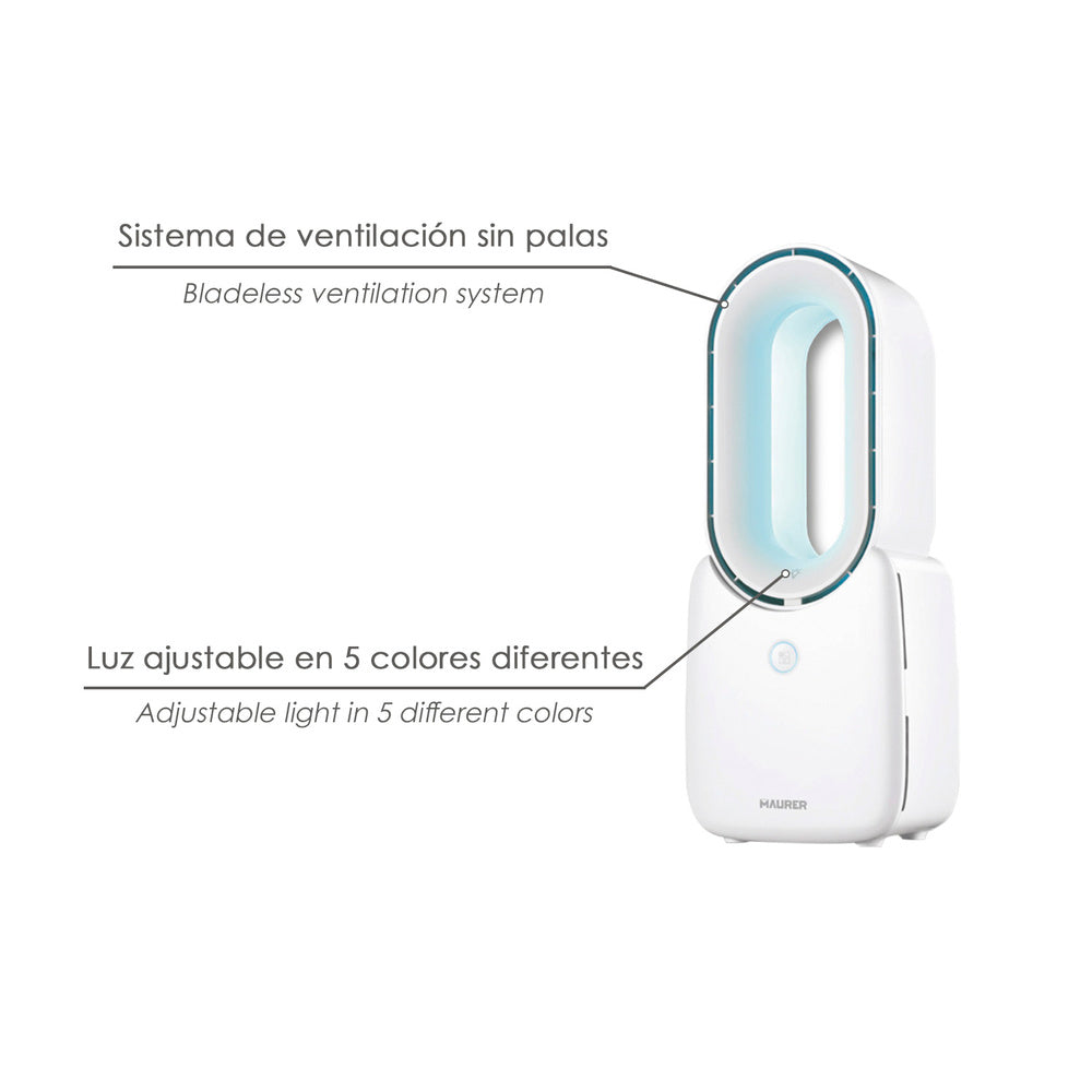 Bladeless desktop fan with battery