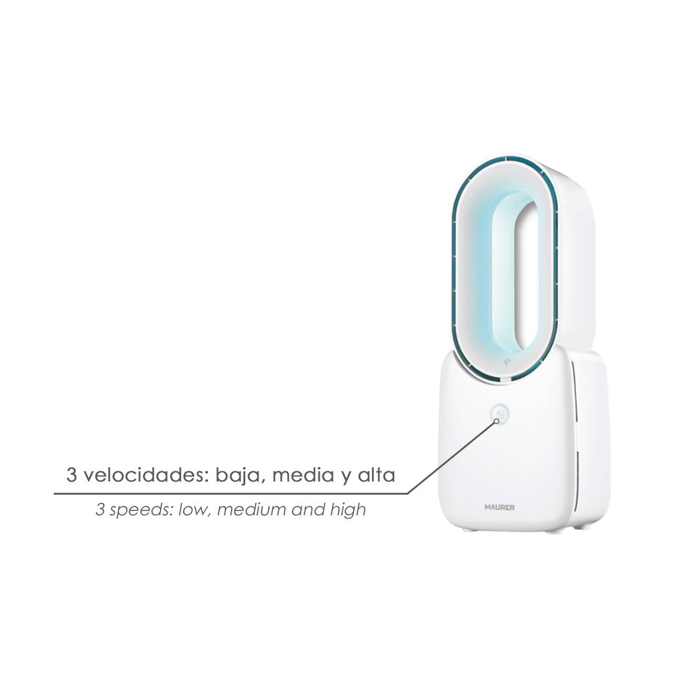 Bladeless desktop fan with battery