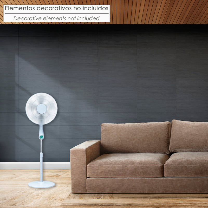 Ventilador suelo silencioso con mando. ø 43 cm. altura 140cm. 55 watt. 55 watt. ventilador programable. ventilador oscilante