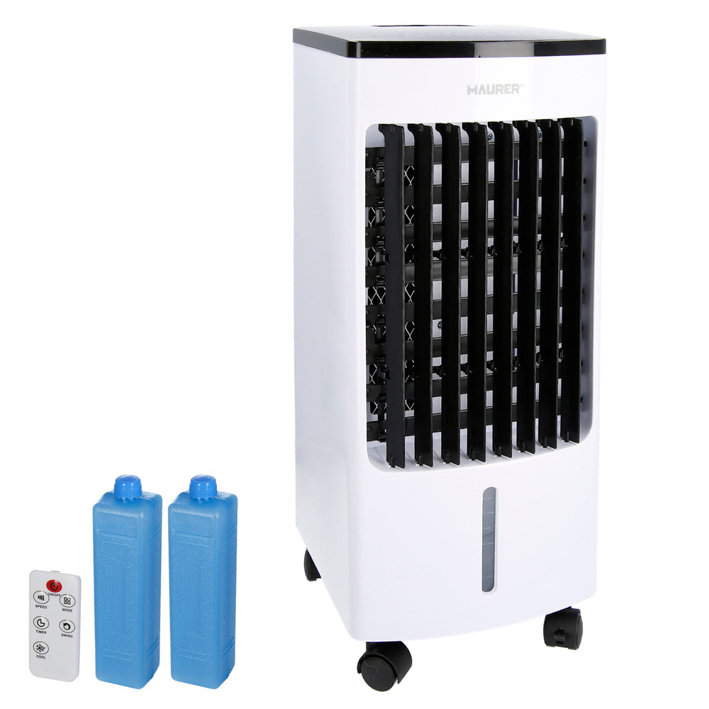 Ventilador refrescador por agua con mando. Oscilación automática 3 velocidades, modo ventilación / refrigeración