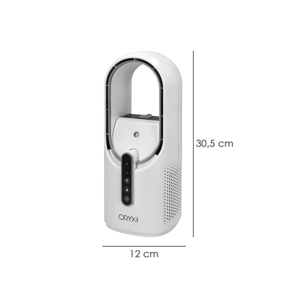 Battery-operated bladeless desktop fan