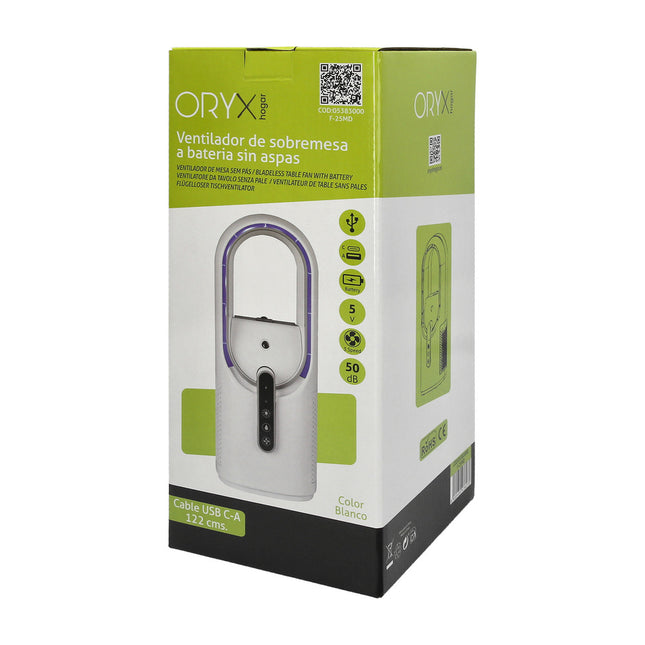 Ventilador sobremesa batería sin aspas
