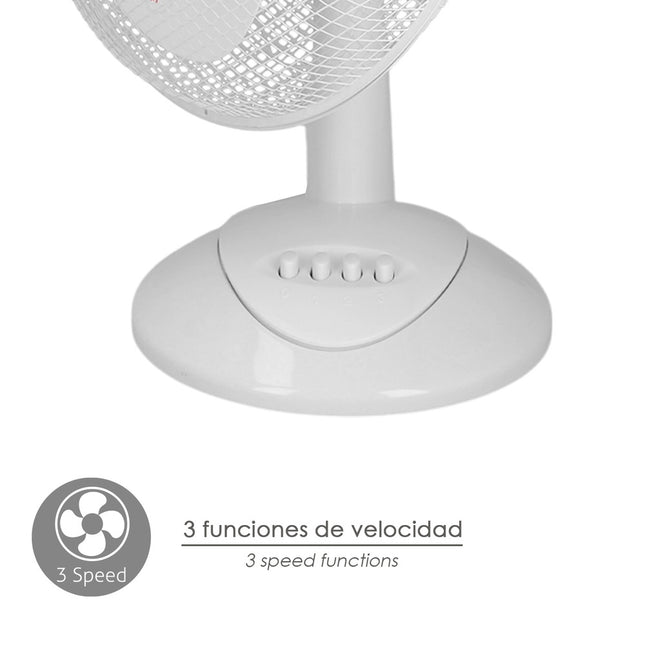 Ventilador sobremesa blanco 45 watt 3 velocidades