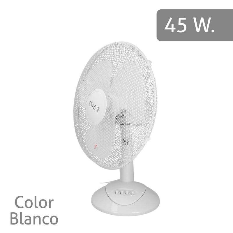 Ventilador sobremesa blanco 45 watt 3 velocidades