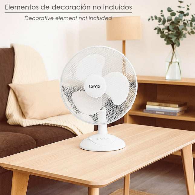 Ventilador sobremesa blanco 45 watt 3 velocidades