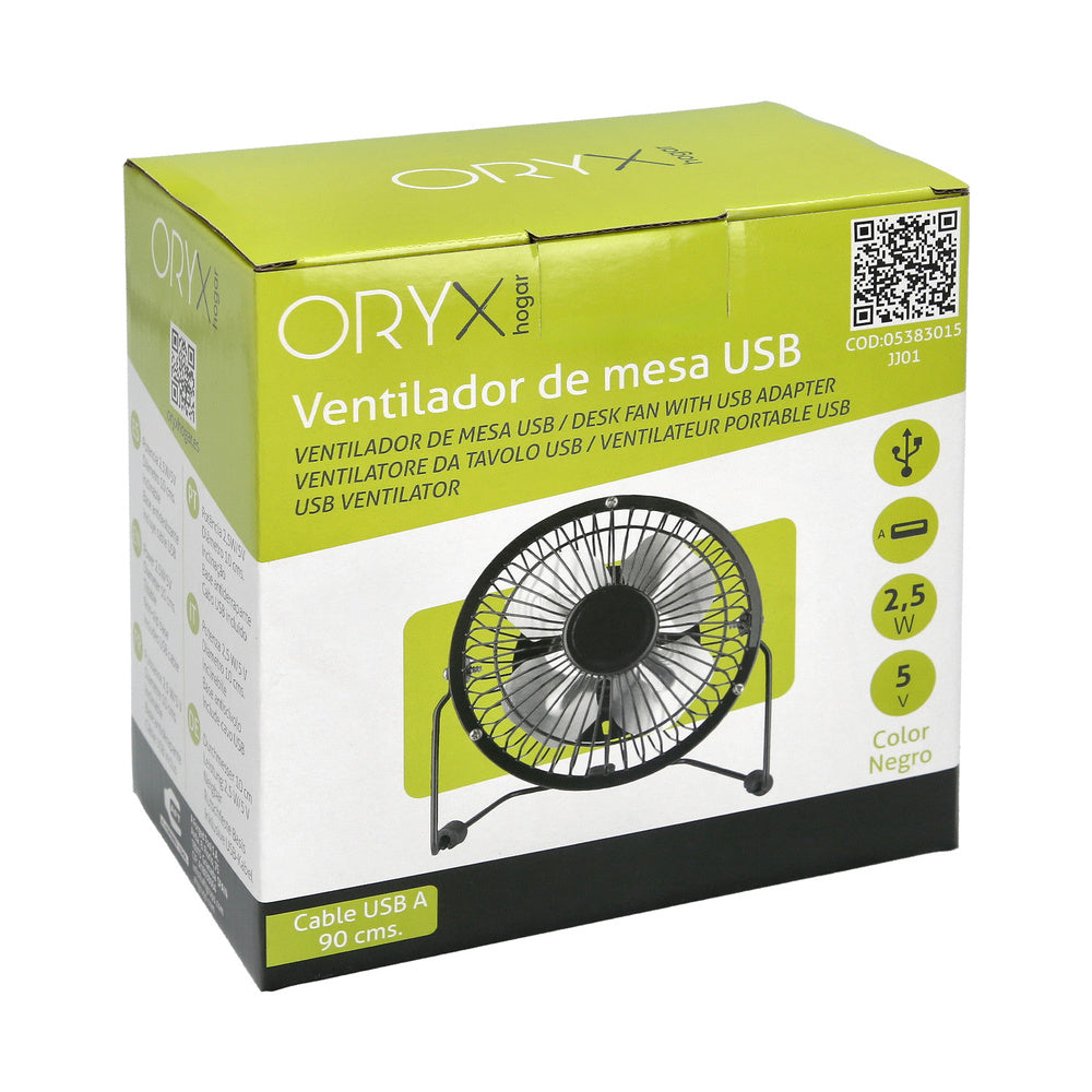 10cm 2.5W USB desk fan.
