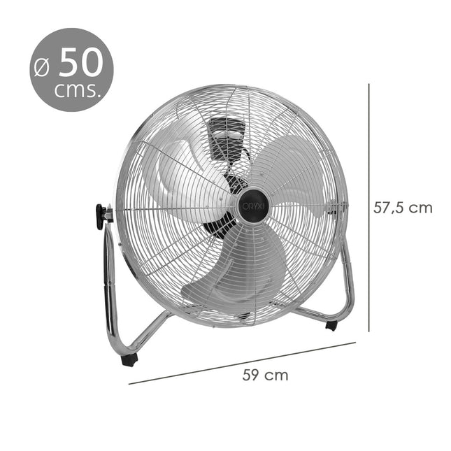 Ventilador suelo cromado 120 watt ø50 cm