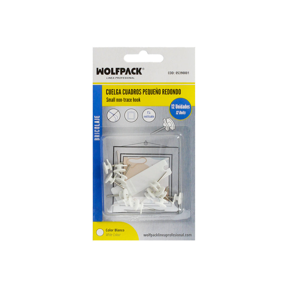 Round small picture hanger (blister pack of 12 units) nail-in