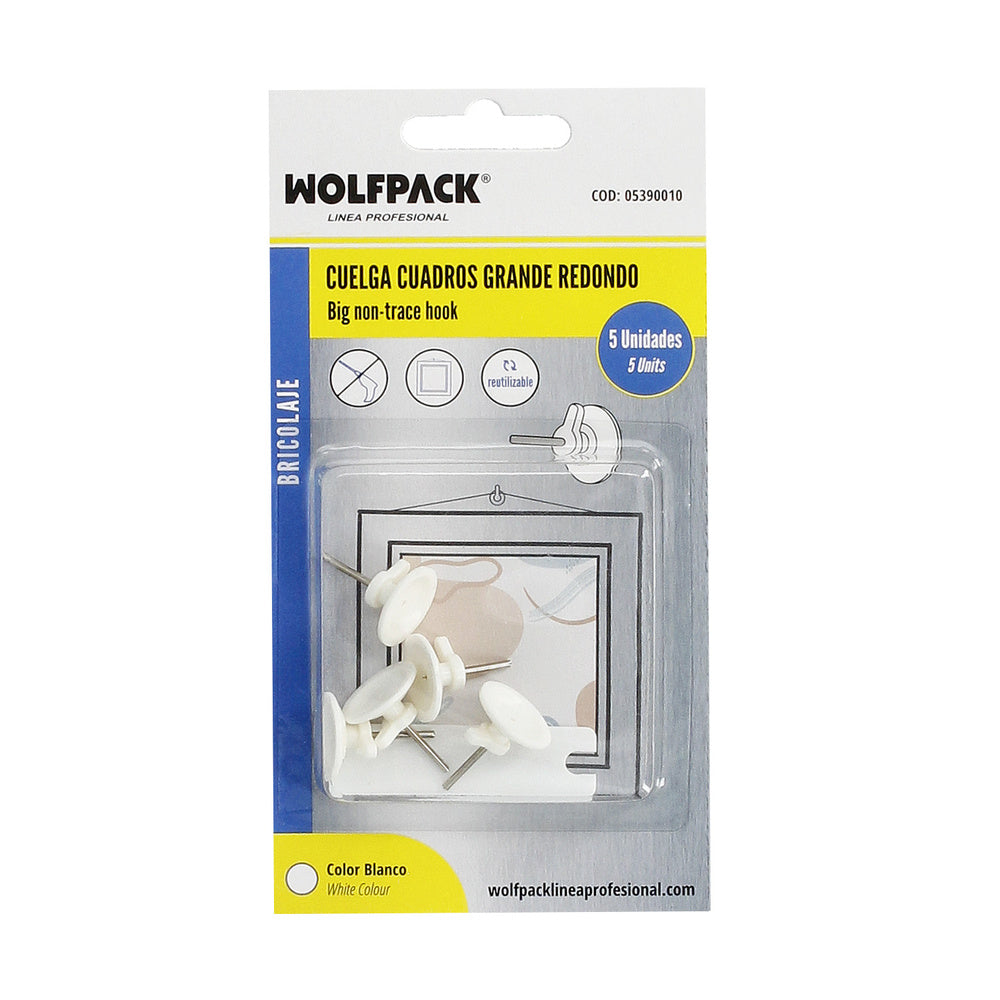 Large round picture hooks (blister pack of 5 units) nail-in