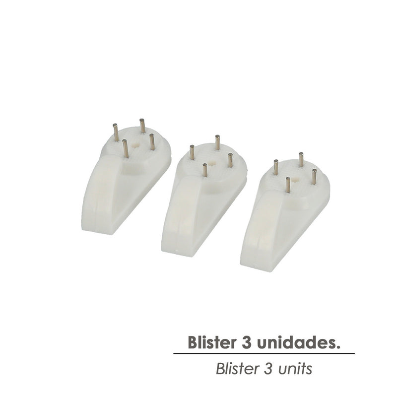 Cuelga cuadros gancho grande (blíster 3 unidades) clavar