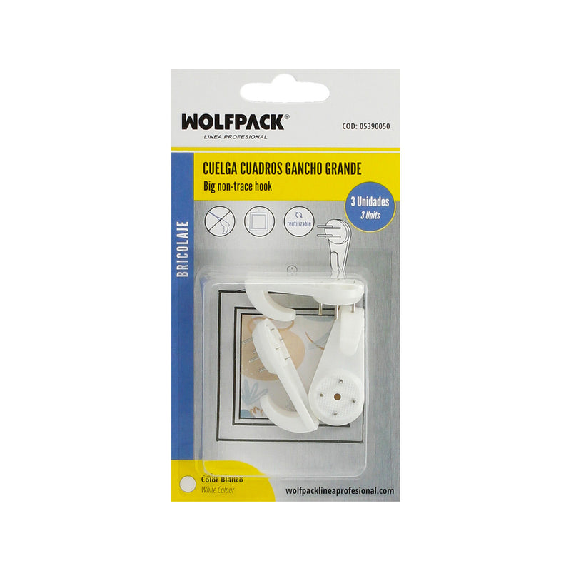Cuelga cuadros gancho grande (blíster 3 unidades) clavar