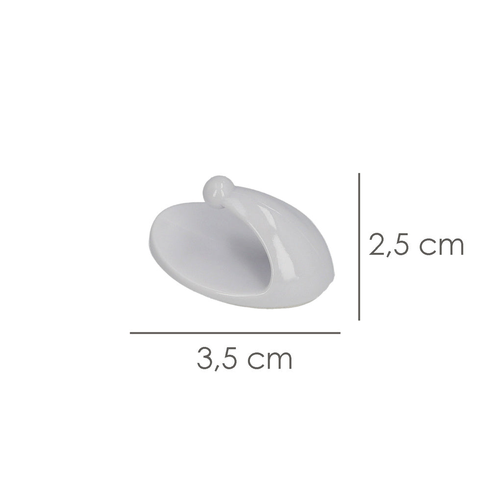 Colgador oryx blanco pequeño (blíster 4 unidades ) adhesivo