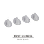 Small white Oryx hook (blister pack of 4 units) adhesive