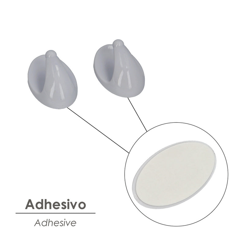 Colgador oryx  blanco grande (blister  2 unidades) adhesivo