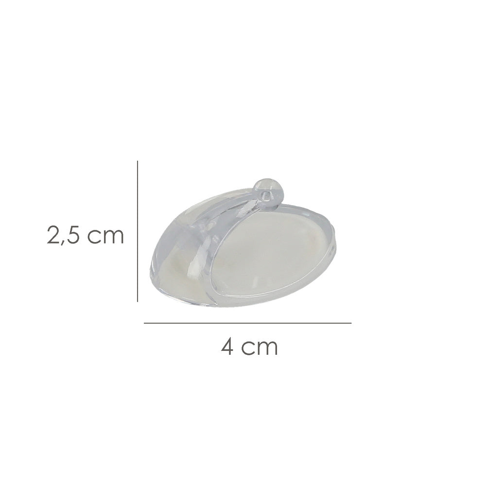 Small transparent oryx hanger (blister pack of 4) adhesive