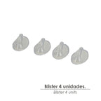 Small transparent oryx hanger (blister pack of 4) adhesive